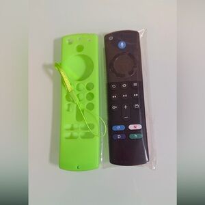 Amazon Black Fire Stick Replacement Remote with Green Silicone Case 2 pc set